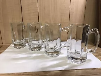 Set Of 4 - 6  Tall Thick Glass Smooth Beer Mug - Heavy Bottom - Clear • $14.99