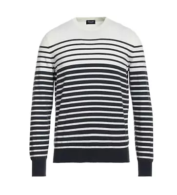 NWT $355 Drumohr  Cotton / Cashmere Crew Neck Sweater Size 50 EU 40 US Italy • $94