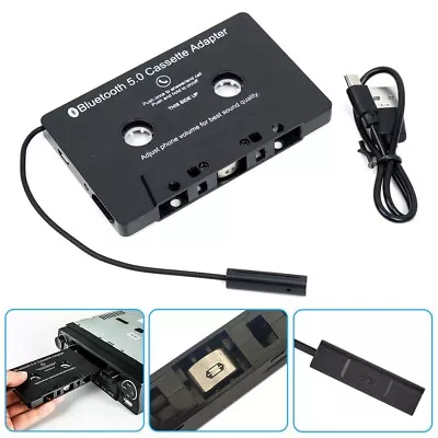 Car Bluetooth 5.0 Audio Stereo Tape Cassette Adapter To Aux For Iphone Samsung • £13.52