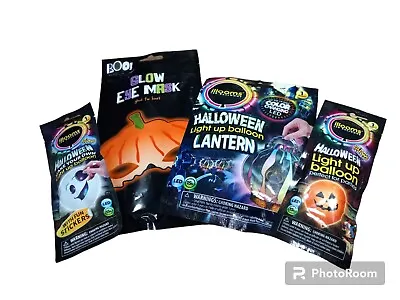 Illooms Glow In The Dark Halloween Bundle Pumpkin Ghost Balloons Light Up... • £5.99