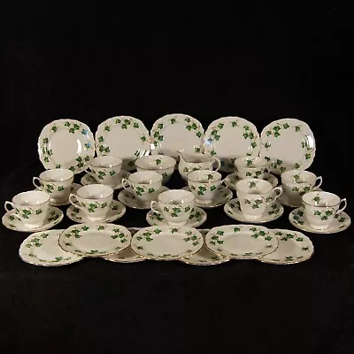 36pc Colclough Bone China Ivy Pattern Part Tea-Set By Ridgway Pottery Cups Plate • £35