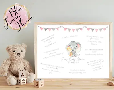 £6.94 • Buy BABY SHOWER - Girl - Guest Book Keepsake - Personalised - A4 / A3