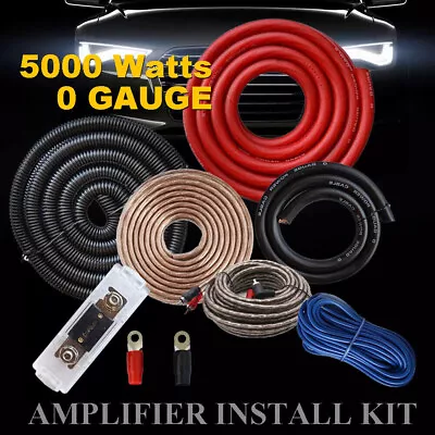 £27.47 • Buy 5000 Watts 0 Gauge Amp Complete Kit 0 AWG RCA Car Amp Amplifier Install Wiring