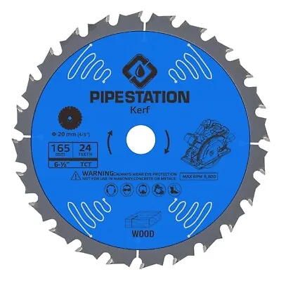 Pipestation 165mm X 24T TCT Circular Saw Blade | Thin Kerf For Dewalt Makita • £12.99