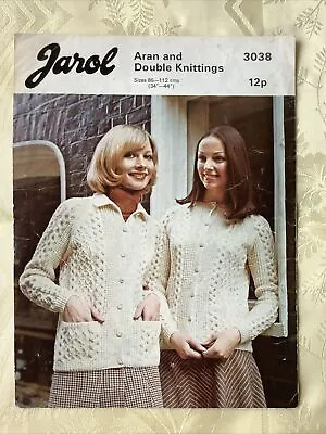 Jarol Knitting Pattern 3038. Aran & DK Cardigan 34-44  Original • £4.40