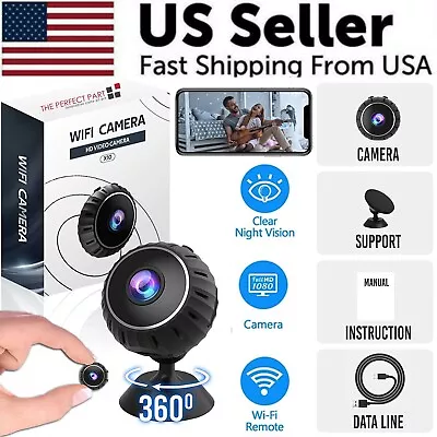 Mini Hidden Spy Nanny Camera Wireless Wi-Fi HD 1080P DVR 32 GB Micro SD Included • $19.99