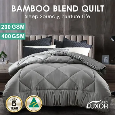 $57.90 • Buy Aus Made All Size Microfibre Bamboo Winter Summer Quilt Duvet Doona Grey