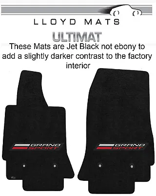2014-2019 C7 Corvette Jet Black Lloyd Ultimat Frt Floor Mats Grand Sport Logo • $160.99
