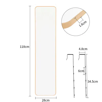 Full Length Over Door Hanging Mirror Wall Mounted For Wardrobe Bedroom Bathroom • £30.95