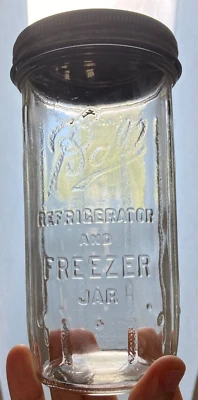 $24.95 • Buy Vintage Ball Refrigerator And Freezer Jar 22oz Ribbed Clear W/ Correct Zinc Lid