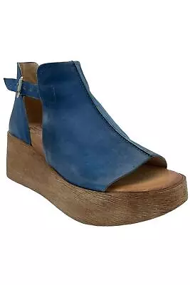 Miz Mooz Leather Wedge Sandals Gloria Denim • $69.99