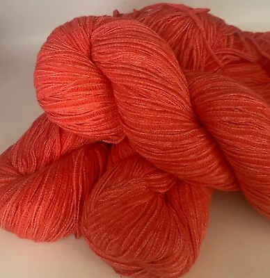 Beautiful Lot 4 Skein Peruvian Cotton Wool Yarn W/Nylon 14.1oz 400gr 3035 Orange • $14
