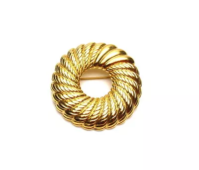 Vintage Monet Gold Tone Brooch Pin Signed • $0.99