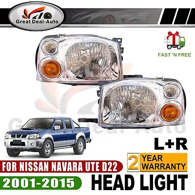 Pair Left+Right Head Light ASSY Front Lamp For Nissan Navara UTE D22 2001~2015 • $112.25