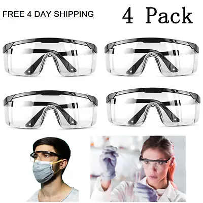 Safety Goggles 4pcs Protective EYE Glasses Chemical Lab Work Outdoor Anti Fog • $14.50