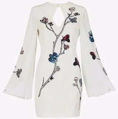 $279.95 • Buy SASS & BIDE   'Danger To Deal'  Embellished Floral Silk Print Dress - Size 14 -