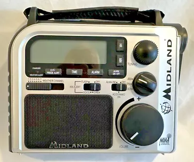 Midland ER102 Emergency Survival Radio Crank Power Weather Alert AM/FM Hazards • $34.95