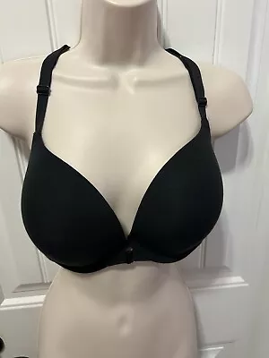 Victorias Secret Black Push Up Bra 36DD Front Closure NWOT Crochet T Back • $18.98