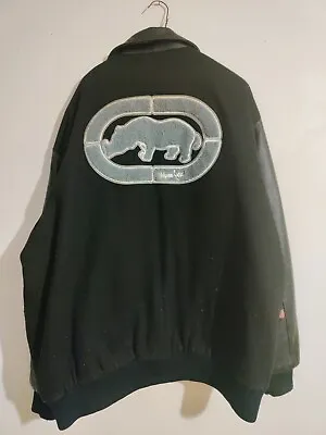 Very Rare Vintage Retro Ecko Varsity Bomber Leather Jacket  • $89