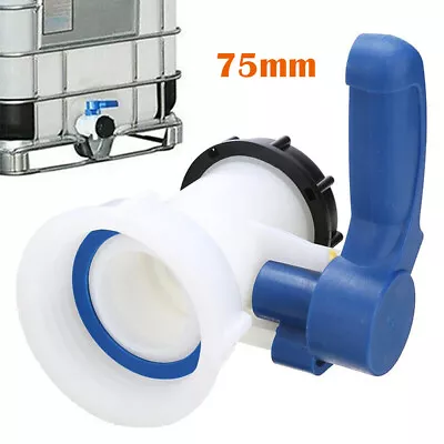 Plastic 75mm Butterfly Valve IBC Tank Tap Replacement Water Container Outlet • £13.99