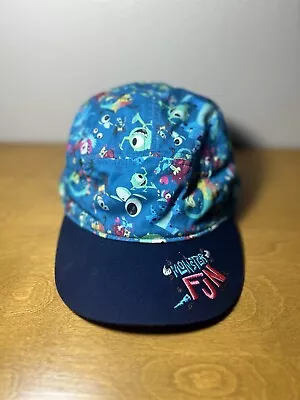 Disney Parks Monster Inc. 5 Panel Hat Cap Adult Unisex “Monster Fun” Teal Blue • $15