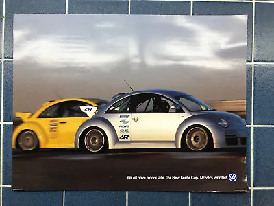 2000 VW NEW BEETLE CUP POSTER Volkswagen 12  X 16  Kafer Cup • $11.69