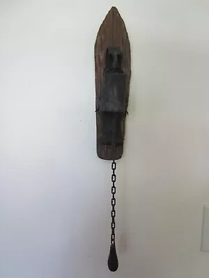 Antique GARDEN PIECE Handmade In SPAIN Rustic WOOD IRON DOOR KNOCKER / GATE BELL • $51