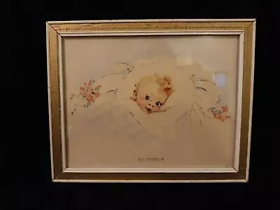 Vintage Baby Nursery Print  All Tucked In  Framed 10 X8   • $19