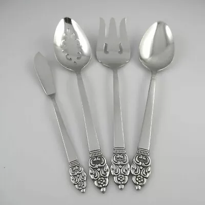 4 Serving Pieces VINLAND Oneida Community Glossy Stainless Steel Flatware • $24