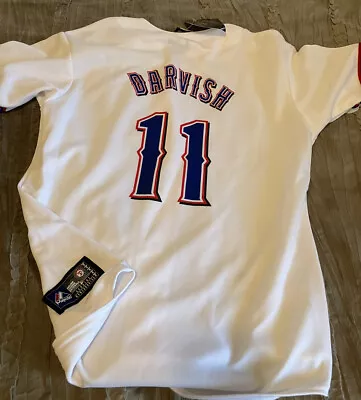 YU DARVISH Texas RANGERS Baseball MAJESTIC Sewn Youth LARGE Jersey NEW White MLB • $34.99