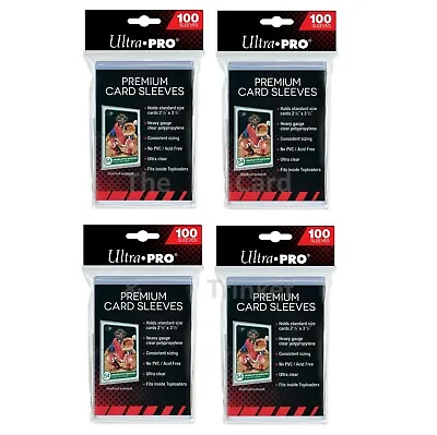 400 Ultra PRO Premium Soft Sleeves Card Protectors Standard 4x 100ct 66mm X 94mm • $19.95