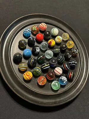 The Game Of Solitaire Di Venezia Hand Blown Marbles 36 Marbles • $75