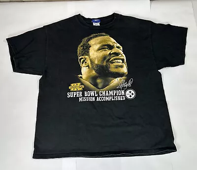 Vintage Pittsburgh Steelers Jerome Bettis Super Bowl Rap Tee Sz XL Black Reebok • $12.74