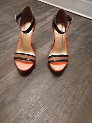 Marco Santi Heels Womens 7.5 B Toe High Stiletto Pump Neon  Orange Unique  • $75