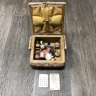 Vintage Sewing Basket With J & P Coats Sheen Sewing Threads *Sold As Seen* • £16.16