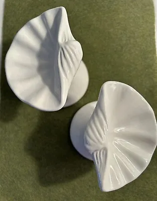 Vintage White Seashell Shell Towel Bar Holder Bracket End Cap Ceramic Porcelain • $60