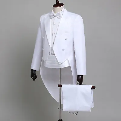 Men's Tailcoat Gentlemen Formal Tuxedo Suit Blazer Swallow-Tailed Coat Suits • $31.51