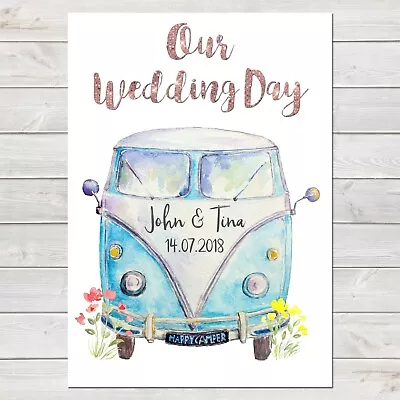 Personalised Campervan Newlyweds Wedding/Anniversary Gift Special Date • £7