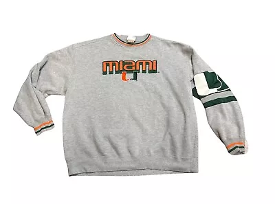 VTG Miami Hurricanes Men’s Crewneck Embroidered Sweatshirt Size XL • $34