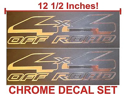 $12.99 • Buy 4x4 Off Road Truck Bed Decals, CHROME (Set) For Ford F-150 And Super Duty