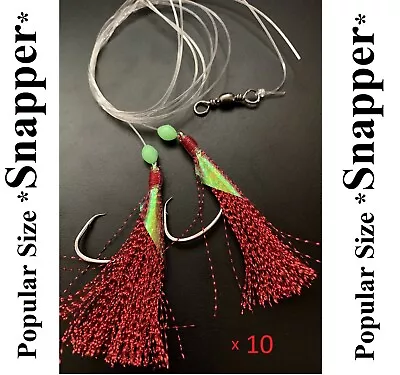 $19.95 • Buy 10 Snapper Rigs Flasher Rig Bottom Reef Fishing Paternoster Hook 6/0 60lb Line 