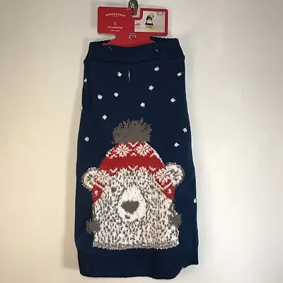 $8 • Buy Wondershop Polar Bear Navy Pet Dog Sweater Winter Soft Sz Large