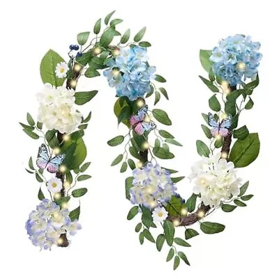  Pre-Lit Spring Flower Garland For Mantle With Lights 6 Feet Lighted Summer  • $65.70