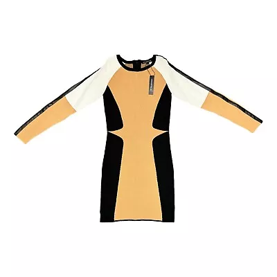 W118 By Walter Baker Color Block Long Sleeve Sheath Dress Stretch Knit NEW $198 • $49.95