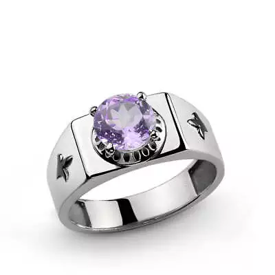 Fleur De Lis 925 Sterling Silver Men's Ring With Gemstone • $149