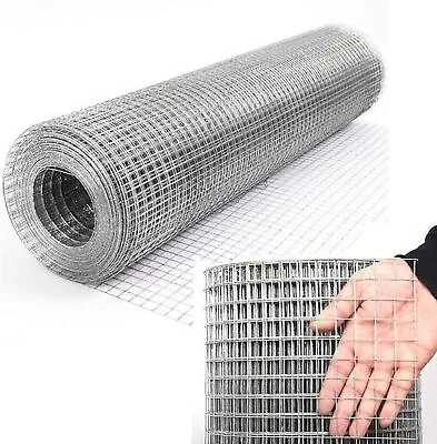 £29.99 • Buy Welded Wire Mesh 1 X1  Galvanised Fence Aviary Rabbit Hutch Chicken Run Coop Pet