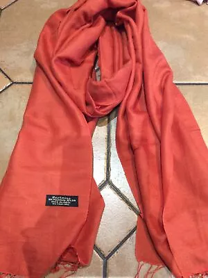 £22 • Buy CASHMERE SILK Pashmina Scarf WRAP BLANKET THROW SOFT Burnt Orange 70x200cm LS8