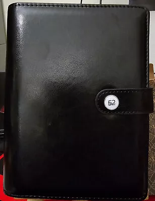 Agenda 52 Personal Planner Cover 6 Ring - Black Pleather - NEW • $15