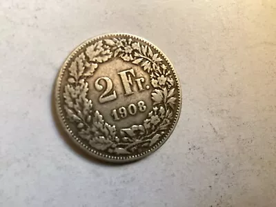 Rare 1908 B Silver 2 France Coin  • $110