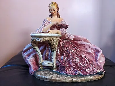 Large 1930s Antique Italy Majolica Mollica Porcelain Figurine Leisure Time Rare • $324.99